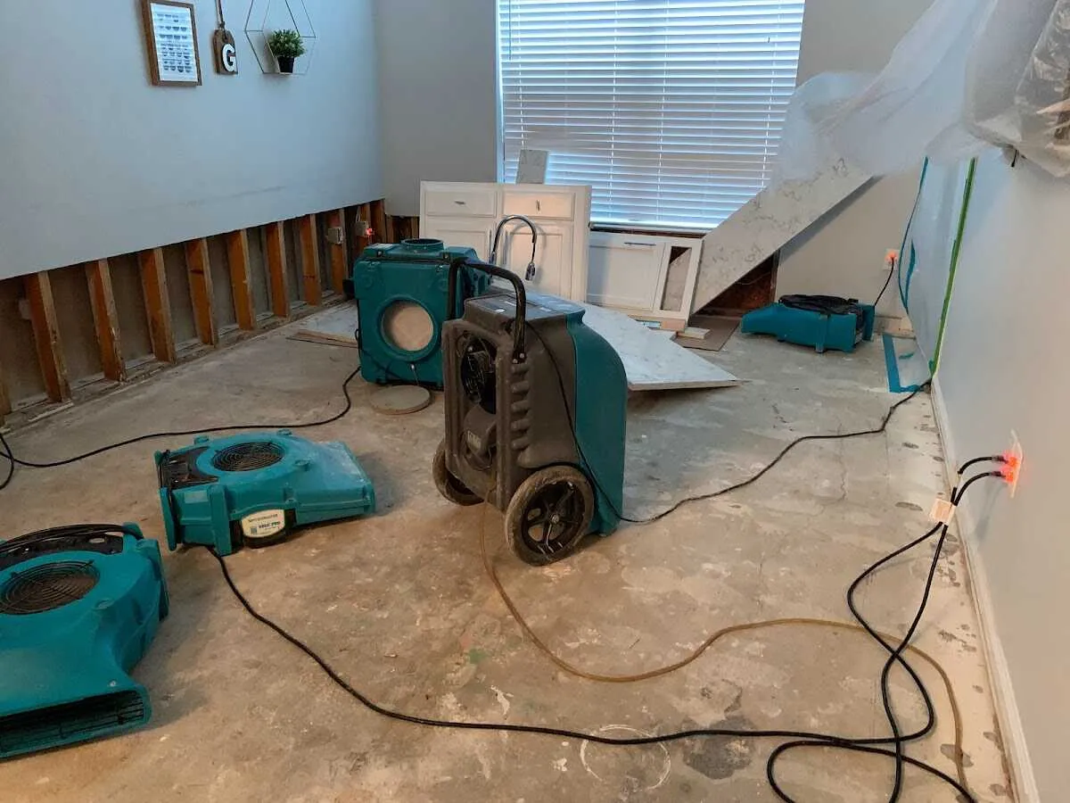 Dehumidifier in flood-cut room for Water Damage Restoration in Lake Wales
