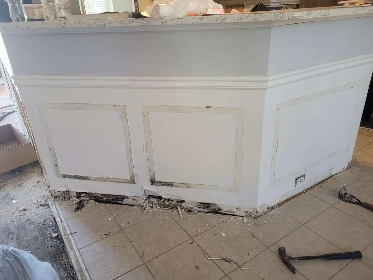 Water damage and mold on kitchen during Storm Damage Restoration in Lake Wales
